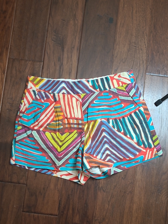 J. Crew Pants - J. Crew Collection Colorful Abstract Striped Shorts with Side Zipper size 8